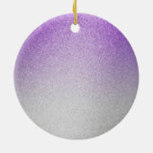 Paarse en zilveren kerstversiering keramisch ornament (Achterkant)