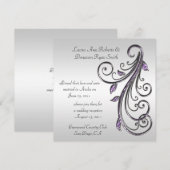 Paarse en zilveren kronkels op een zilveren achter kaart (Voorkant / Achterkant)