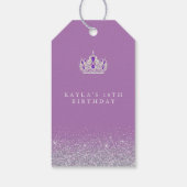 Paarse en zilveren Labels met cadeautjes Cadeaulabel (Achterkant)