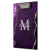 Paarse en zilveren marmeren agaat klembord (Links)