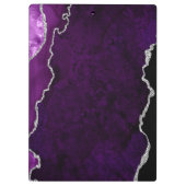 Paarse en zilveren marmeren agaat klembord (Achterkant)