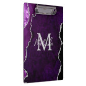 Paarse en zilveren marmeren agaat klembord (Rechts)