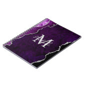 Paarse en zilveren marmeren agaat notitieboek (Linkerzijde)