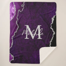 Paarse en zilveren marmeren agaat