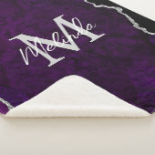 Paarse en zilveren marmeren agaat sherpa deken (3/4)