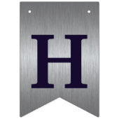 Paarse en Zilveren Modern Happy Birthday Banner (Tweede vlag)