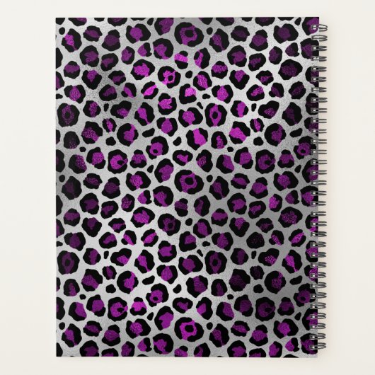 Paarse en zilveren oliepleopardpenseel Slag Planner (Achterkant)