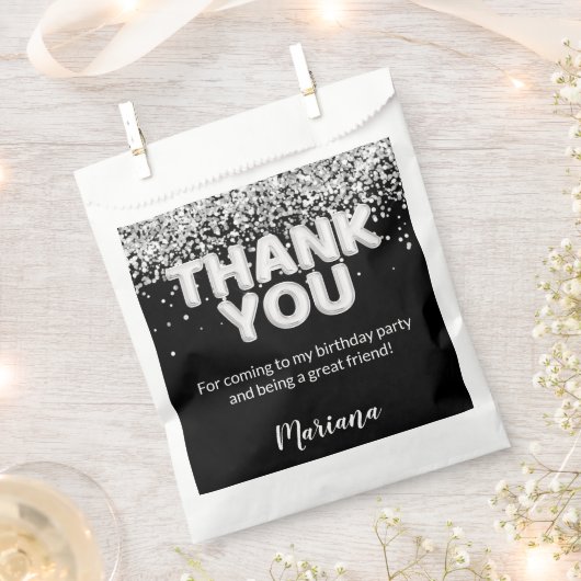 Paarse en zilveren partij gunsten bedankzakje (Geknipt)