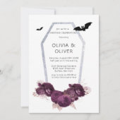 Paarse en zilveren pony Coffin Bats Weddenschap Kaart (Voorkant)