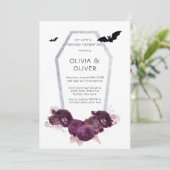 Paarse en zilveren pony Coffin Bats Weddenschap Kaart (Staand voorkant)