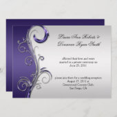  Paarse en zilveren  post bruiloft Kaart (Voorkant / Achterkant)