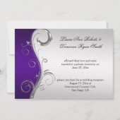  Paarse en zilveren  post bruiloft Kaart (Voorkant)