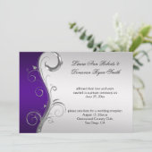  Paarse en zilveren  post bruiloft Kaart (Staand voorkant)
