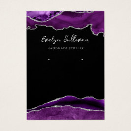 Paarse en zilveren sieraden visitekaartje