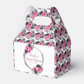 Paarse en zilveren sierlijke bloemen Sweet Sixteen Bedankdoosjes (Achterkant)