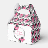 Paarse en zilveren sierlijke bloemen Sweet Sixteen Bedankdoosjes (Voorkant Zijde)