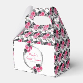 Paarse en zilveren sierlijke bloemen Sweet Sixteen Bedankdoosjes