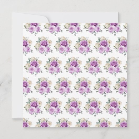 Paarse en zilveren sierlijke bloemen Sweet Sixteen Bedankkaart (Achterkant)