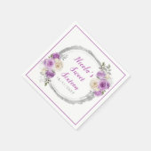 Paarse en zilveren sierlijke bloemen Sweet Sixteen Servet (Hoek)