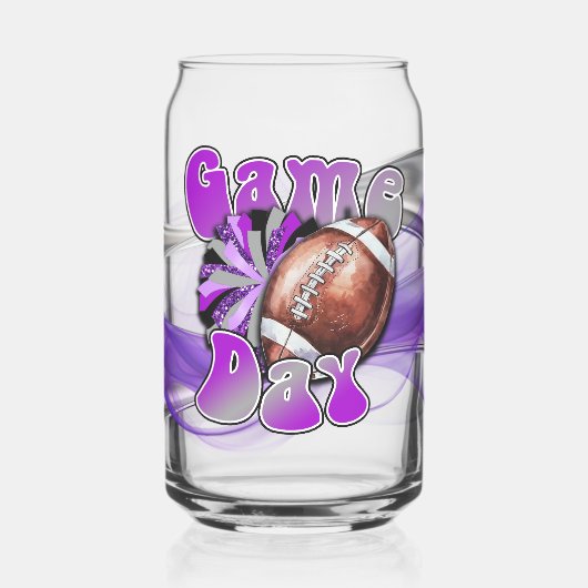 Paarse en Zilveren Speldag Blikvorm Glas (Links)