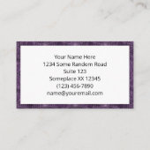 Paarse en zilveren Spiderweb Gothic Pattern Visitekaartje (Achterkant)