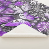 Paarse en zilveren vlinderbloemige vlinder - Aange Sherpa Deken (3/4)