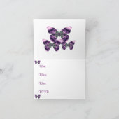 Paarse en zilveren vlinderuitnodiging (Binnen)