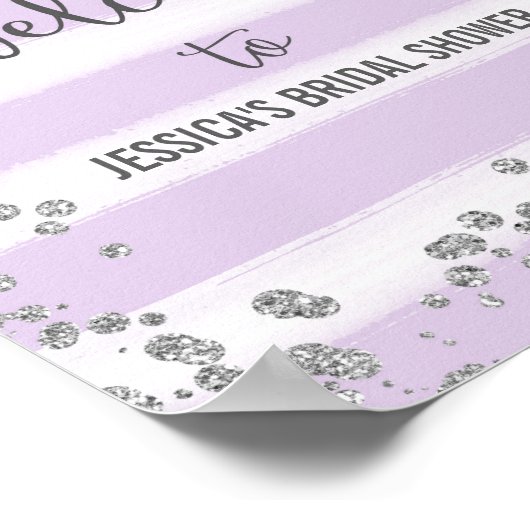 Paarse en zilveren welkome Poster afdrukken (Hoek)