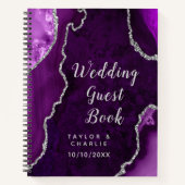 Paarse en zilveren woeste bruiloft notitieboek (Voorkant)