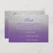 Paarse en zilverglitter - RSVP (Voorkant / Achterkant)