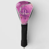 Paarse en zilvergradiënt Ombre Monogram Golfheadcover (Voorkant)