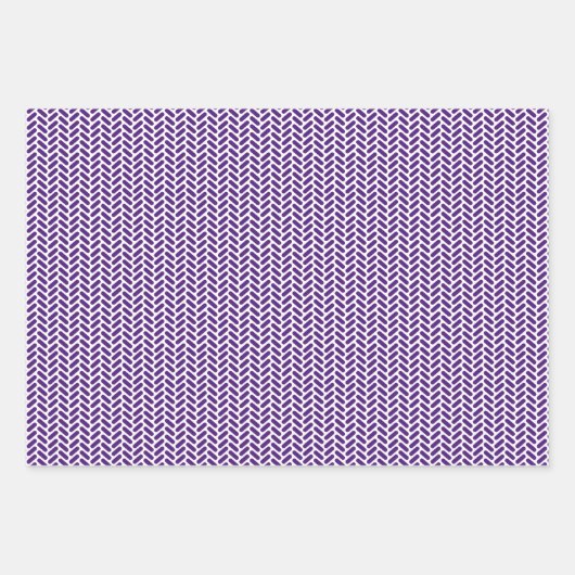 Paarse en zilvergrijze patronen inpakpapier vel (Voorkant)