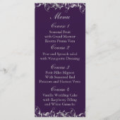 paarse en zilvergrijze trouwkaarten menu (Voorkant)