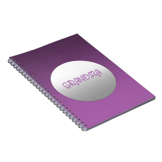 Paarse en zilvergrootma notitieboek (Rechterzijde)
