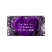 Paarse en Zilverhardende hartelegging Etiket (Voorkant)