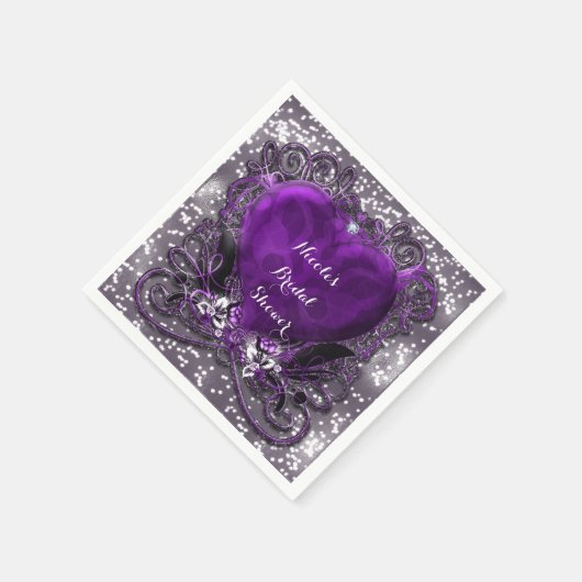 Paarse en zilverhardende partij servetten (Hoek)