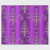 Paarse en Zilverige hedendaagse Kerstmis Cadeaupapier (Vlak)