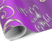 Paarse en Zilverige hedendaagse Kerstmis Cadeaupapier (Rol Hoek)