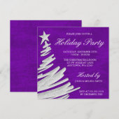 Paarse en Zilverige kerstboomfeestdag Kaart (Voorkant / Achterkant)