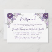 Paarse en Zilverige Waterverf Weddenverandering va Kaart (Voorkant)