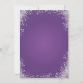 Paarse en Zilverpartij Elegant Birthday Sparkle Kaart (Achterkant)