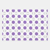 Paarse en zilverpokken inpakpapier vel (Voorkant 3)