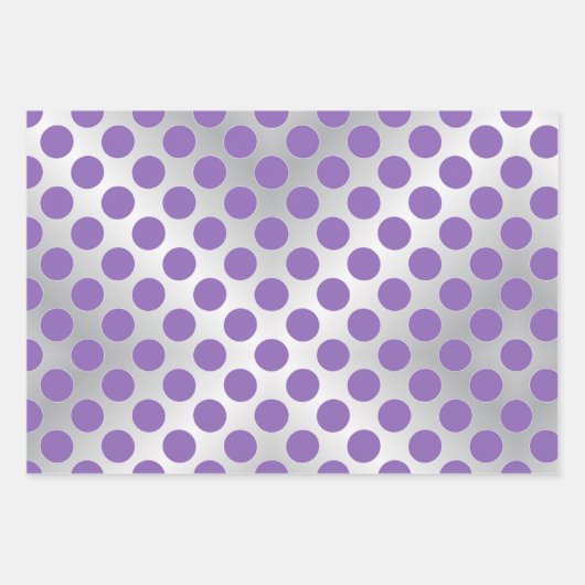 Paarse en zilverpokken inpakpapier vel (Voorkant 2)