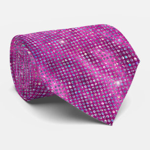 Paarse en zilversparken stropdas