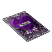 Paarse en zilversparkle Heart Gothic Glam Notitieboek (Rechterzijde)