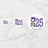 Paarse en zwarte 2025 Afstuderen Confetti (Voorkanten)