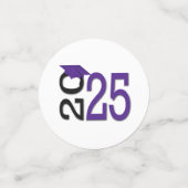 Paarse en zwarte 2025 Afstuderen Confetti (Kleine voorkant)