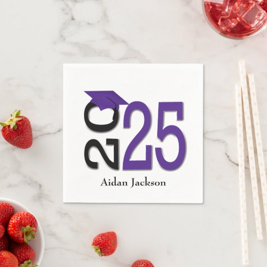 Paarse en zwarte 2025 Afstuderen met naam Servet (Insitu)