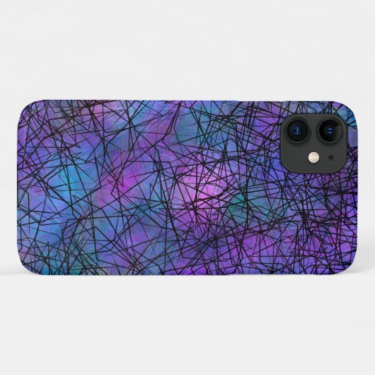 Paarse en zwarte Abstracte lijn Unieke kunst Case-Mate iPhone Case (Achterkant (horizontaal))