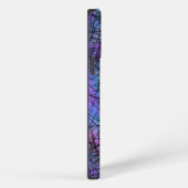 Paarse en zwarte Abstracte lijn Unieke kunst iPhone Hoesje (Rechterkant)